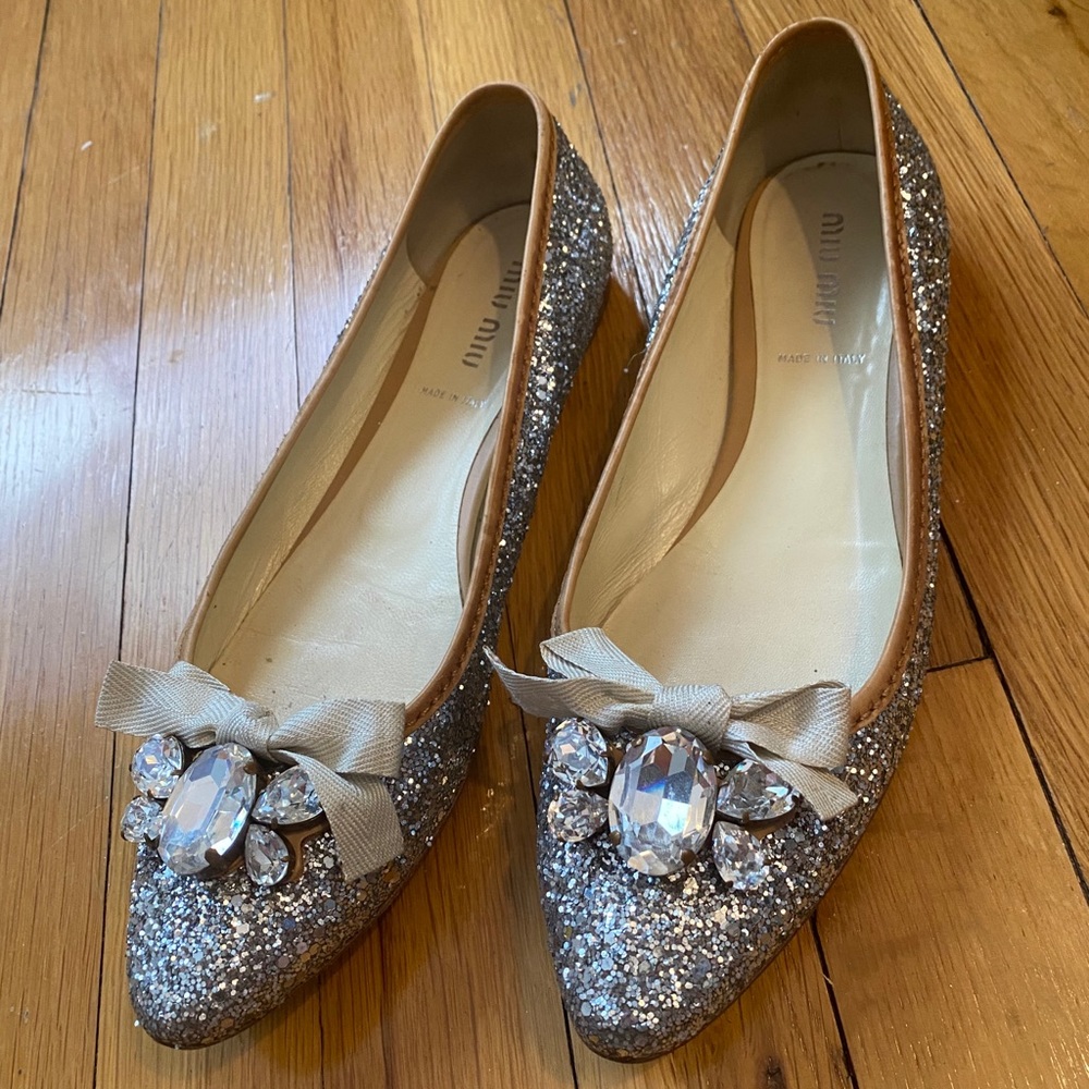 Miu miu raw glitter flat